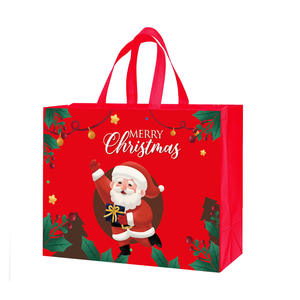 Bolso de mano con asa de cinta no tejida para Navidad, bolsa de regalo ecológica y bolsa de compras con logotipo personalizado al por mayor - Product Image 2