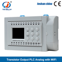 Huaqingjun 12DI 12DO Salida de transistor PLC 2AI 2AO 0-5V 0-10V WIFI Aplicación de teléfono PLC analógico para inversor y convertidor