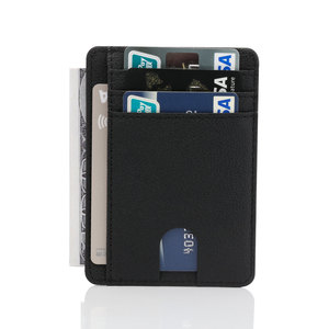 Tùy chỉnh da mềm chất liệu túi phía trước <span class=keywords><strong>RFID</strong></span> chặn tối giản mỏng ví cho Mens thẻ tín dụng - Product Image 2