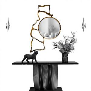 อ่างล้างหน้าติดผนังสแตนเลสเคลือบ PVD หรูหรา ดีไซน์เก๋ไก๋ไม่สมมาตร เหมาะสำหรับงานแต่งงาน - Product Image 1