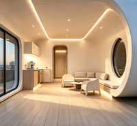 Maison mobile moderne à structure circulaire en acier, cabane préfabriquée ventilée sur mesure pour chambre, bureau à domicile et hôtel, garantie 1 an