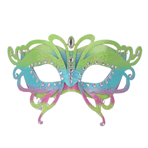 Pegatinas de ojos de mariposa con degradado de arcoíris y diamantes de imitación AB, ideales para diversos eventos de disfraces. - Product Image 1