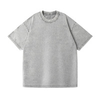 T-shirt Homme Personnalisé avec Logo, Délavé à l'Acide, Effet Flocon de Neige, Coupe Ample, Style Vintage, Épaules Tombantes, Vente en Gros