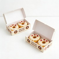 Boîte d'emballage pour beignets, biscuits au chocolat, pain, desserts, vente en gros, qualité alimentaire, jetable, recyclable, boîte en papier personnalisée
