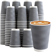 Tasse en papier blanc jetable biodégradable de 8 oz Vaisselle de boisson chaude/froide de café noir pour les fêtes et les événements