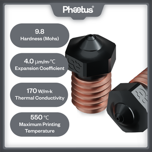 Boquilla V6 de Carburo de Silicio Phaetus de 1.75mm para Impresoras 3D, Accesorios Duraderos M6 Prusa Voron Hotend, Reduce el Adhesión, Nueva, 1.5 Años de Garantía - Product Image 3