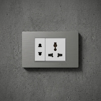 Interrupteur mural modulaire gris brossé SANSHE SASO, prise de courant universelle avec charge USB Type-C pour la décoration de maisons de luxe au Moyen-Orient