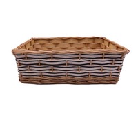 Panier de rangement en osier tressé, grand format, vide, pour articles divers, outils, linge, pommes de terre, vente en gros, avec poignée