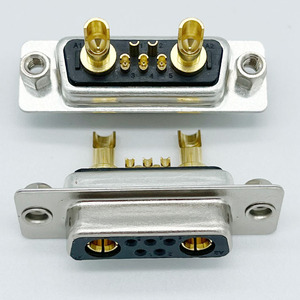 Conector D-<span class=keywords><strong>Sub</strong></span> de 7W2 para Montaje en Panel, Tuercas Remachadas, Cableado con <span class=keywords><strong>Copa</strong></span> de Soldadura, 10/<span class=keywords><strong>20</strong></span>/30/40A, Pines Macho y Hembra de 5+2 Chapados en Oro Mecanizado - Product Image 2