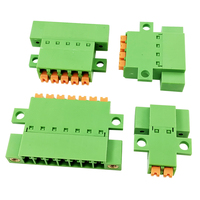 Bloque de terminales con abrazadera de resorte de perfil bajo con brida para montaje en panel, paso de 3.81mm - Conector en línea macho-hembra sin soldadura 2-24P