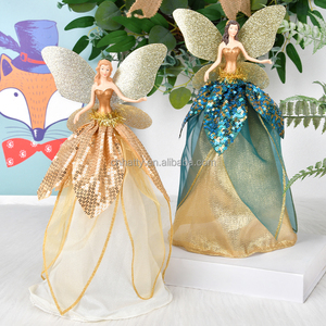 Adornos Navideños de Resina Estilo Europeo de 30 cm para la Copa del Árbol, Decoración de Hadas y Flores, Estrella, Regalo, Juguete - Product Image 5