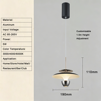 Lustre suspendu moderne minimaliste en aluminium à LED, CRI 90 élevé, garantie 2 ans, taille moyenne, pour salle à manger