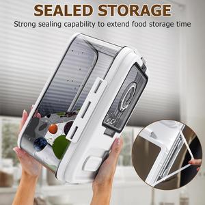 กล่องเก็บขนมปังสำหรับวางบนเคาน์เตอร์ครัว กล่องเก็บขนมปังแบบสุญญากาศ กล่องเก็บข้าวสาร กล่องเก็บข้าวสารพร้อมฝาปิด บันทึกเวลาได้ - Product Image 6