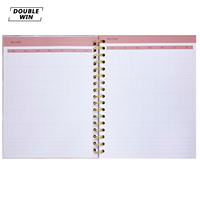 2026 2027 Cahier quotidien hebdomadaire à spirale à impression personnalisée Planificateur en marbre rose