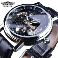 Montre Mécanique Winner Forsining 103M Homme Squelette à Gravure Royale Cuir Marron Design Transparent Automatique