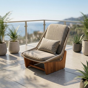 Ensemble de canapés de loisirs d'extérieur pour cour, terrasse, jardin, véranda, base <span class=keywords><strong>en</strong></span> <span class=keywords><strong>teck</strong></span> avec coussin imperméable - Product Image 2