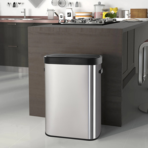 Thùng rác thông minh bằng thép không gỉ 13 gallon có thể có mùi Khóa công nghệ dày nắp đóng im lặng tự động cảm biến nhà bếp đứng - Product Image 1