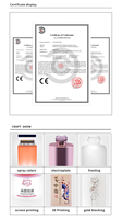 Flacon compte-gouttes rond en verre transparent sérigraphié à fond épais de 15 ml, 30 ml, 50 ml, sans diffuseur à bâtonnets, pour huiles essentielles, sérums et soins de la peau