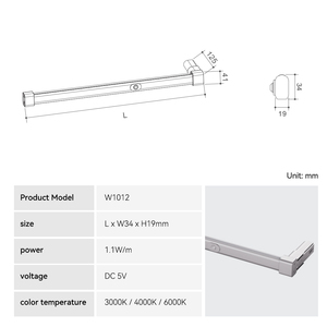 Lumières <span class=keywords><strong>LED</strong></span> pour <span class=keywords><strong>placard</strong></span>, modernes, écologiques, en aluminium, à détecteur de mouvement PIR <span class=keywords><strong>automatique</strong></span>, à montage en surface, alimentées par batterie, haute intensité - Product Image 6