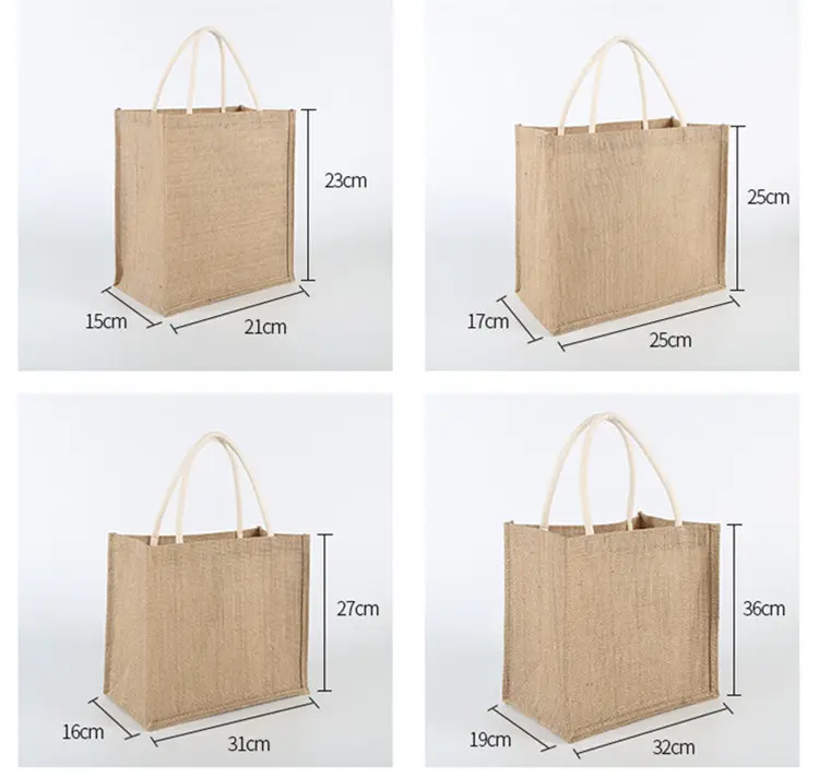 स्वीकार कस्टम आकार लोगो पर्यावरण के अनुकूल पुन: प्रयोज्य बर्लेप किराने बैग शॉपिंग उपहार प्राकृतिक जूट बैग ले जाना