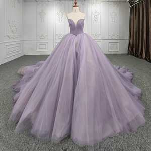 7523-1 Robe de soirée élégante de style princesse, sans manches, avec paillettes, couleur violette - Product Image 1