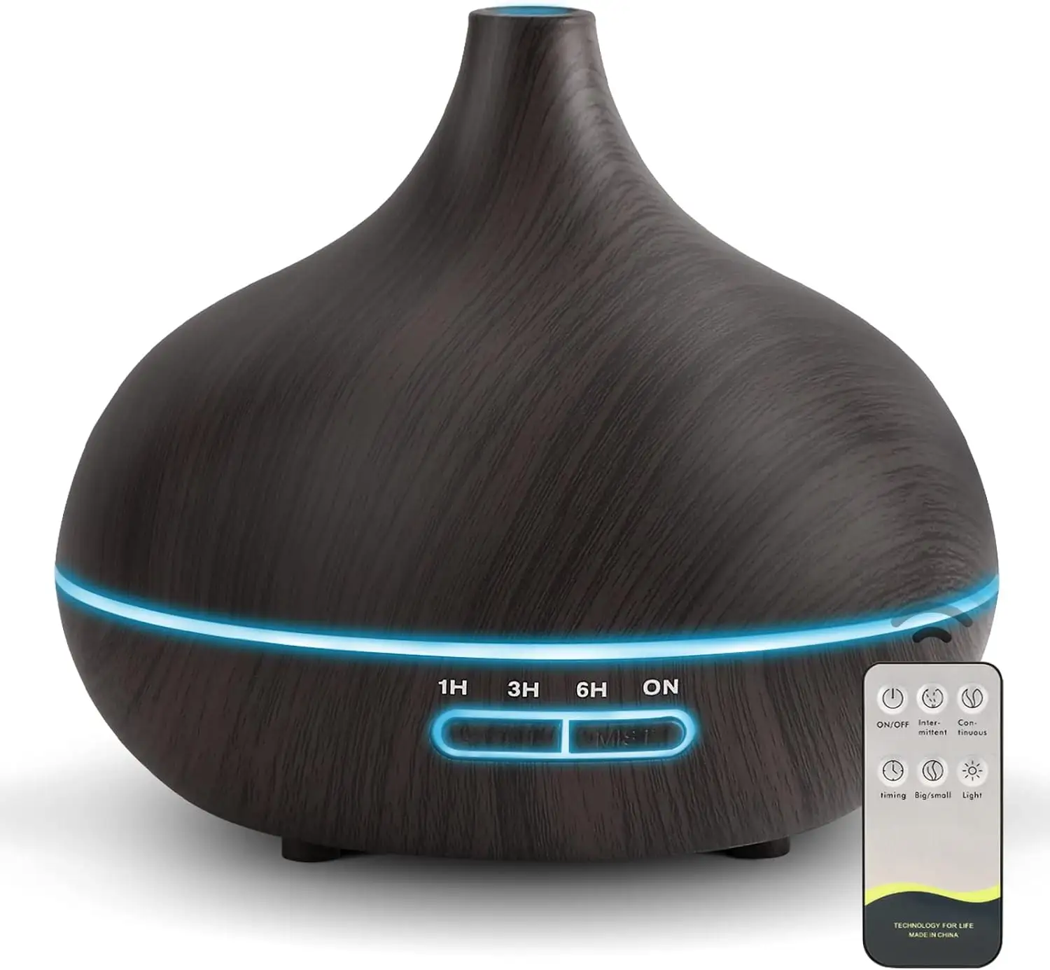 550Ml Zwarte Aroma Diffuser Voor Etherische Olie Grote Kamer Met Afstandsbediening, Aromatherapie Diffuser Luchtbevochtiger Met Omgevingslicht