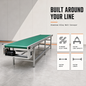 Nastro Trasportatore Personalizzato con Telaio in Alluminio e Nastro in PVC per Linee di Imballaggio, Dimensioni e Velocità Personalizzabili - Product Image 3