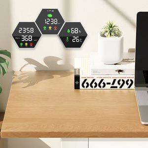 Jam Waktu Digital PM2.5 & Monitor CO2 dipasang di dinding suhu & kelembaban pengukur Gas penganalisis kualitas udara detektor karbon dioksida - Product Image 3