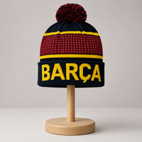 Bonnet en tricot 100 % acrylique personnalisé avec logo jacquard, idéal pour l'hiver, les clubs de football, les équipes de hockey et le ski