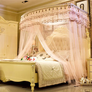 Red antimosquitos de pie de aleación de aluminio plegado carril guía telescópico coral Rosa europeo - Product Image 1