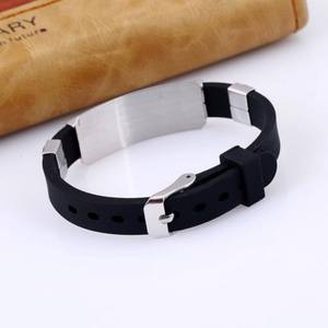 Bracelets en acier inoxydable Version française anglaise chrétienne personnalisée verset biblique Bracelets en silicone réglables Bracelets à la mode - Product Image 2