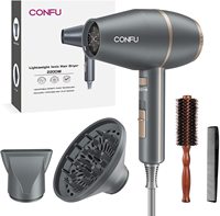 Sèche-cheveux ionique professionnel CONFU 2200W avec moteur AC KF-5915 Prise UK pour hôtel, voyage et utilisation en extérieur