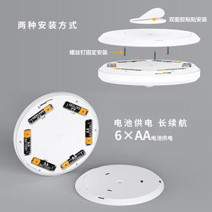 Plafonnier LED T077 à piles avec capteur de mouvement, veilleuse à montage en surface pour couloirs, halls et maisons - Product Image 3