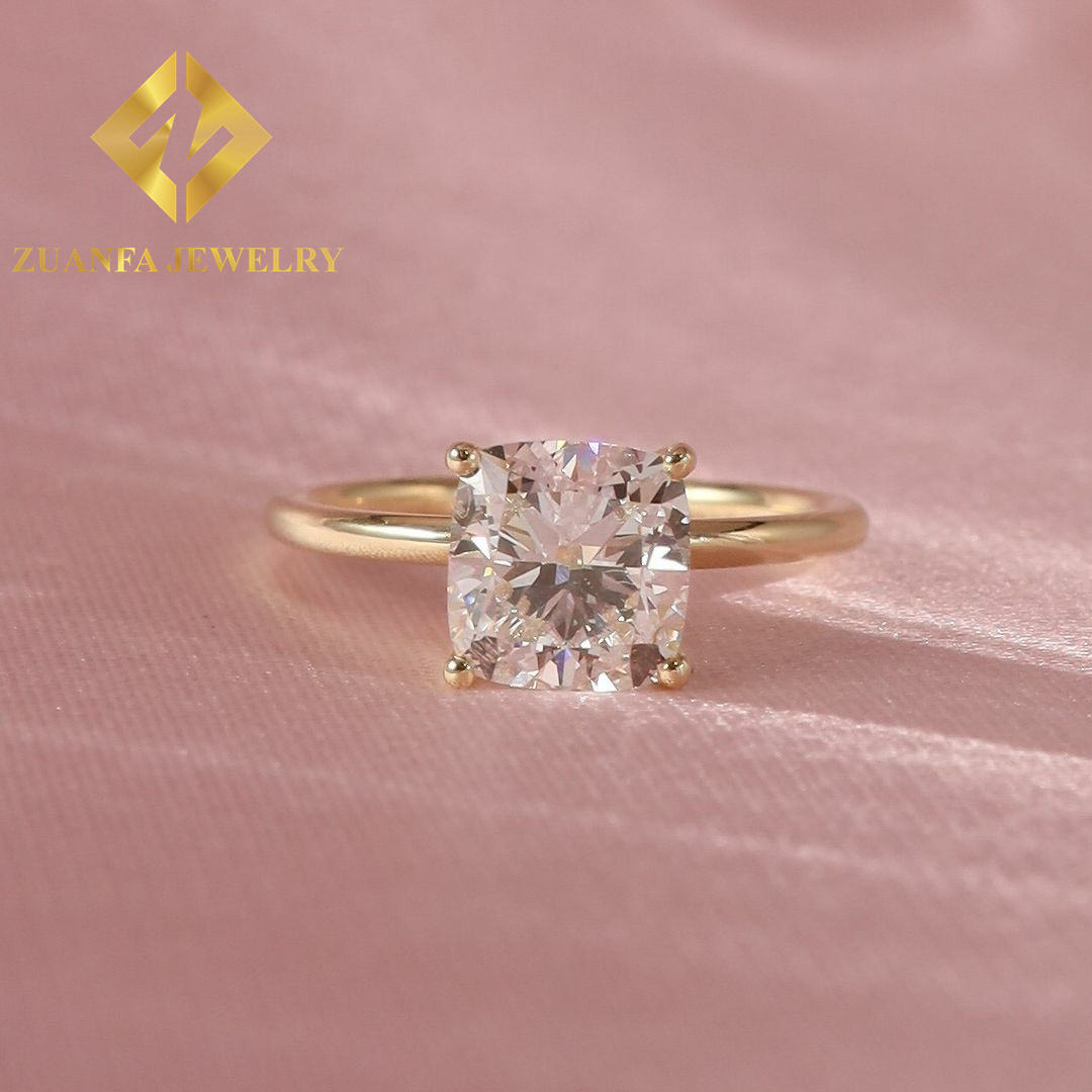 10K moissanite cushion cut