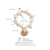 Collier en perles de coquillage de luxe JINYOU 627, pendentif en forme de coquille, chaîne en acier inoxydable plaqué or, bijoux pour femmes