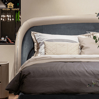 Chambre à coucher haut de gamme, lit double, meubles de chambre de luxe, tête ronde douce, lit double
