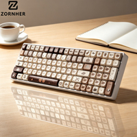 Teclado Inalámbrico Zornher ZH100, Teclado Mecánico con Retroiluminación RGB para PC, Videojuegos y Oficina
