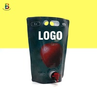 Sacs de poche à bec verseur personnalisé avec conception de poignée Pack de 1,5l et 3l Doy avec robinet pour jus de pomme