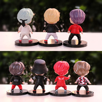 XRH Anime Figure Bangtan Garçon Groupes Poupée Modèle Mignon Étoile Idol Mini Chiffres De Noël Cadeau D'anniversaire Jouets Pour Enfants
