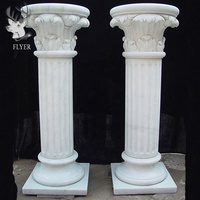 Pilier de colonne romaine européenne de vente chaude pilier de sculpture sur pierre de colonne de marbre blanc pour la décoration