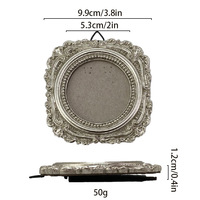 Cadre photo ovale en résine naturelle dorée argentée blanche de style baroque européen, accessoires de photographie, décoration murale, studio photo