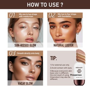 <span class=keywords><strong>Gotas</strong></span> Bronceadoras Lakerain Glow, Sueros Faciales con Péptidos, Bronceador Líquido en Crema, Maquillaje Hidratante, Brillo Radiante Diario de Verano, 50 ml - Product Image 5