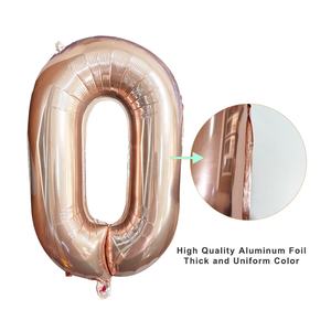 Joyeux anniversaire fête bleu rouge violet noir <span class=keywords><strong>rose</strong></span> Fuchsia <span class=keywords><strong>Rose</strong></span> or Film 16 pouces numéro hélium feuille d'aluminium Mylar ballons ensemble - Product Image 2