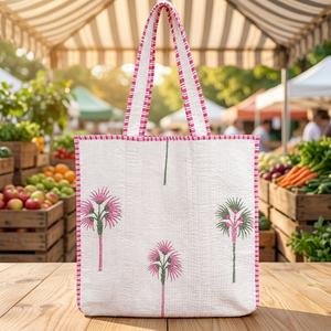 Sac fourre-tout matelassé à motif floral avec tissu rembourré et poignées d'épaule, sac à main élégant et décontracté pour le shopping, les voyages et l'usage quotidien - Product Image 4