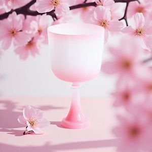 Cuenco de Cristal de Cuarzo Rosa para Cantar, Cáliz para Yoga, Alivio del Estrés, Sanación por Sonido, Instrumento de Percusión - Product Image 1