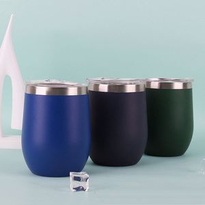 Stainless Steel Wine Tumbler 12 Oz Insulated Stemless Glass With <b>Lid</b> and Straw Custom Logo Travel <b>Coffee</b> <b>Cup</b> - Product Image 3