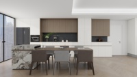Juego de Muebles de Cocina de Lujo Modernos, Gabinetes de Madera Inteligentes Listos para Armar, Muebles de Cocina Modulares de Madera Sólida Personalizados