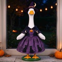 Ensemble de tenues d'Halloween pour oie de jardin de 23 pouces, costumes de sorcier pour oie de jardin avec chapeau de sorcière, déguisement d'automne pour statue d'oiseau de jardin