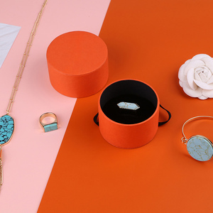 Boyang Custom Logo Printed Luxury <b>Orange</b> <b>Paper</b> Round Bangle Bracelet Jewelry Box Packaging - Product Image 3