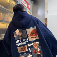 Sweat-shirt à capuche streetwear pour homme, hiver, coupe oversize, style américain, molleton épais, imprimé dessin animé, veste décontractée 2025